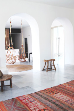 Kilim Rug and Hanging Chair | Perpetually Chic