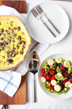 Mushroom, Ham & Swiss Quiche | Perpetually Chic